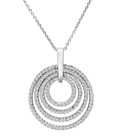 Estate 4.50ct Diamond Gold Pendant Necklace