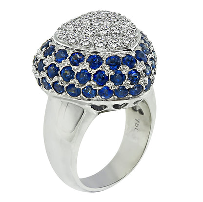 Estate 5.20ct Sapphire 1.00ct Diamond Heart Ring