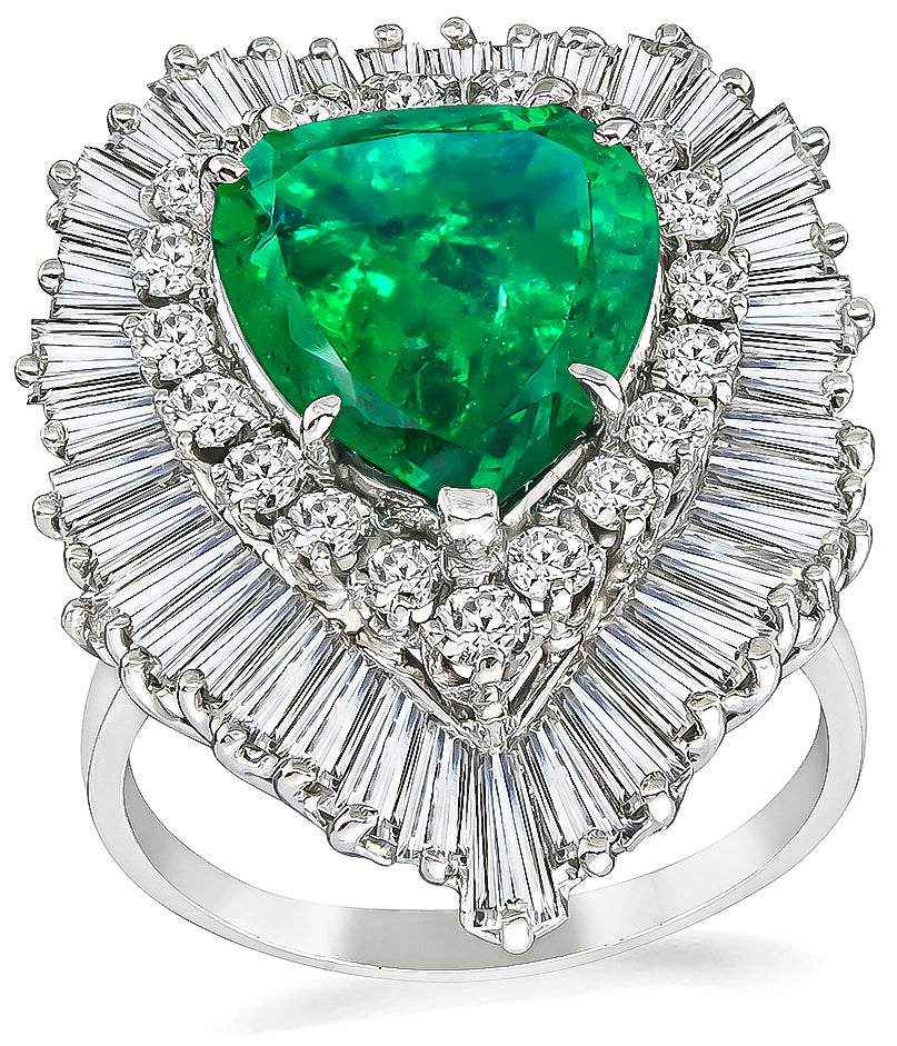 Estate 5.26ct Emerald 2.00ct Diamond Ring/Pendant