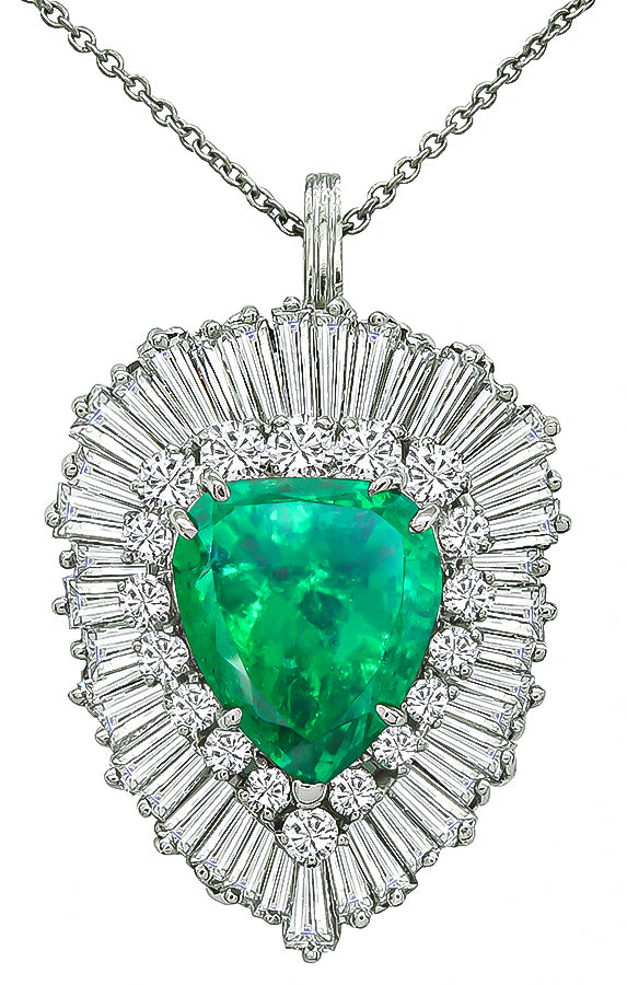 Estate 5.26ct Emerald 2.00ct Diamond Ring/Pendant
