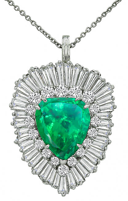 Estate 5.26ct Emerald 2.00ct Diamond Ring/Pendant