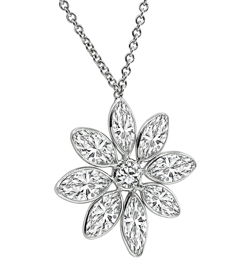 Estate 5.90ct Diamond Pendant Necklace