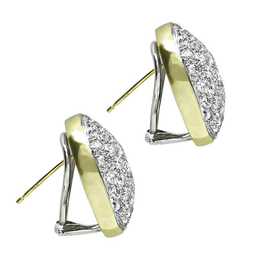 Estate 5.02ct Diamond Gold Earrings