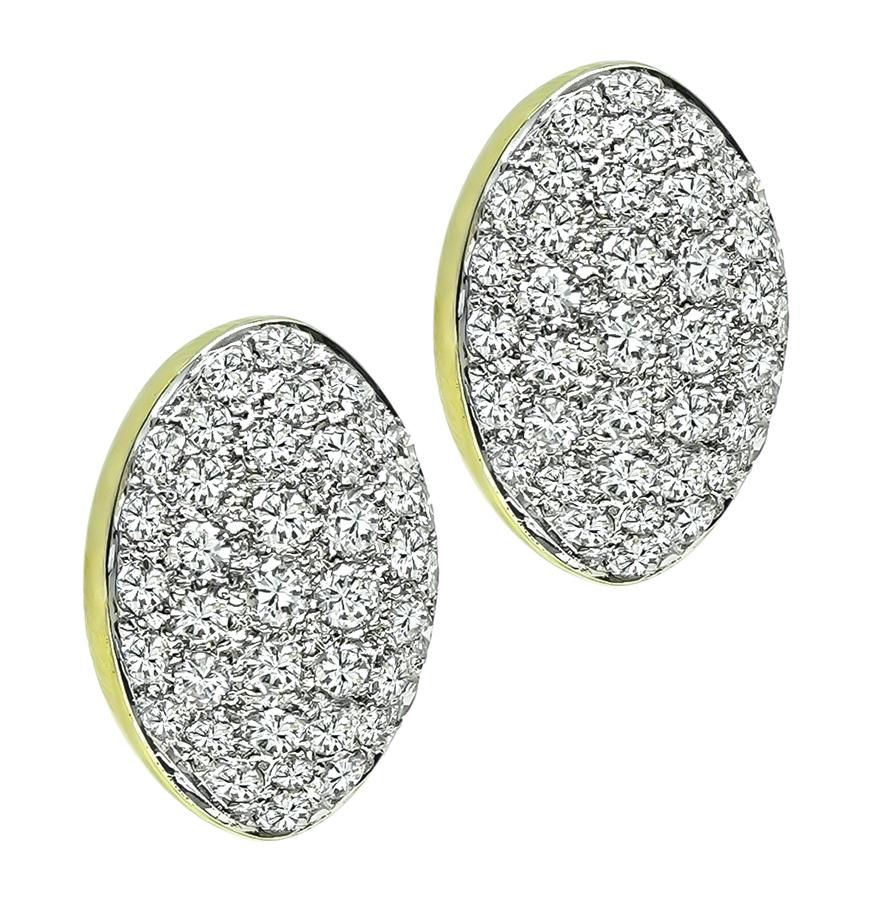 Estate 5.02ct Diamond Gold Earrings