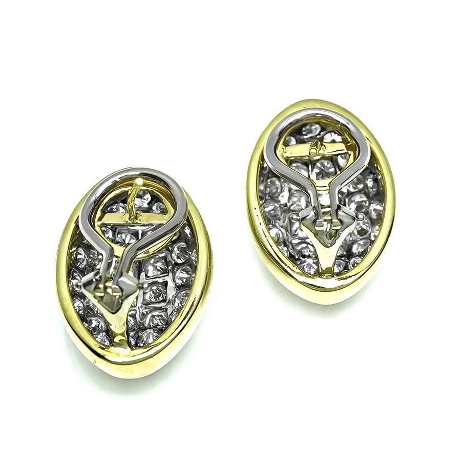 Estate 5.02ct Diamond Gold Earrings