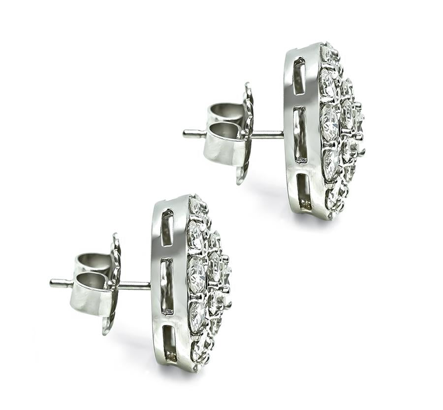 Estate 5.25ct Diamond Gold Earrings