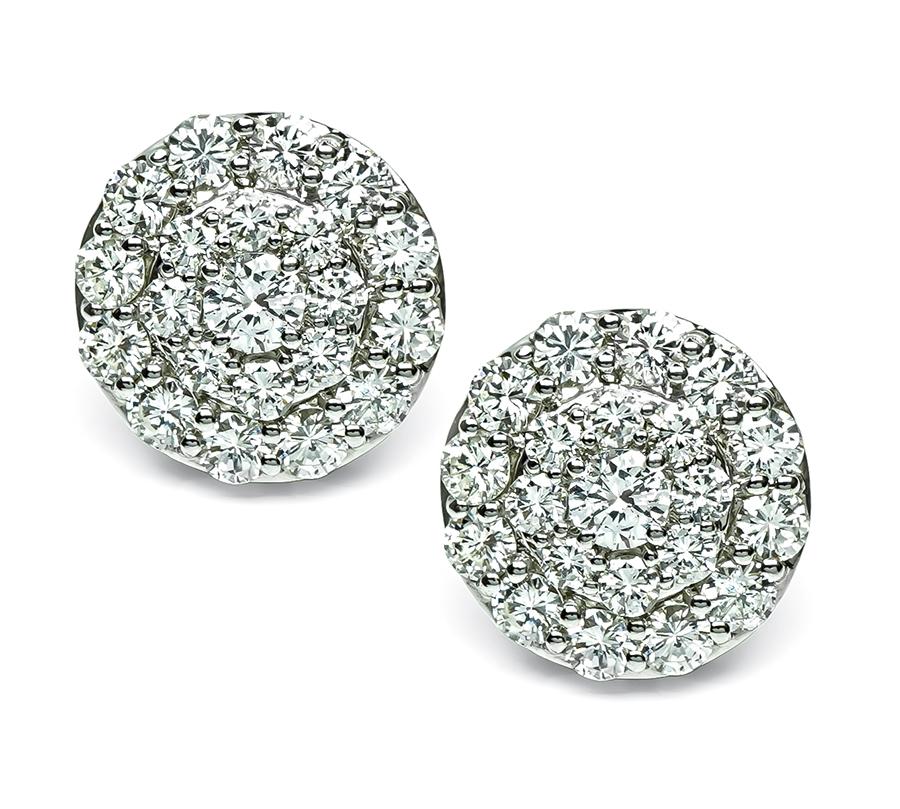 Estate 5.25ct Diamond Gold Earrings