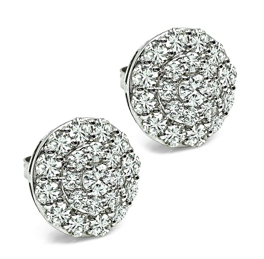Estate 5.25ct Diamond Gold Earrings