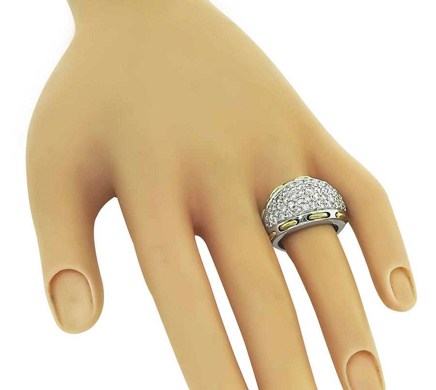 Estate 5.00ct Diamond Two Tone Gold Ring and Earrings Set