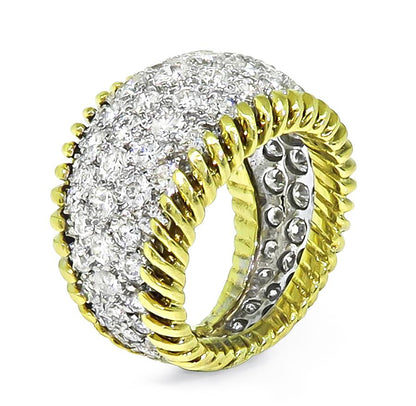 1960s 5.00ct Diamond 18k Yellow and White Gold Ring