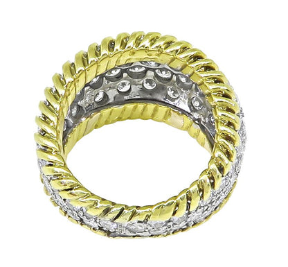 1960s 5.00ct Diamond 18k Yellow and White Gold Ring
