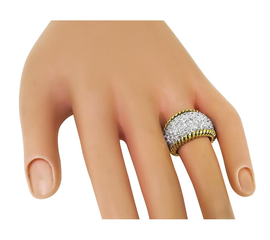1960s 5.00ct Diamond 18k Yellow and White Gold Ring