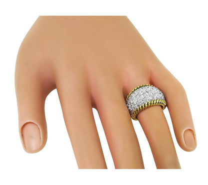 1960s 5.00ct Diamond 18k Yellow and White Gold Ring