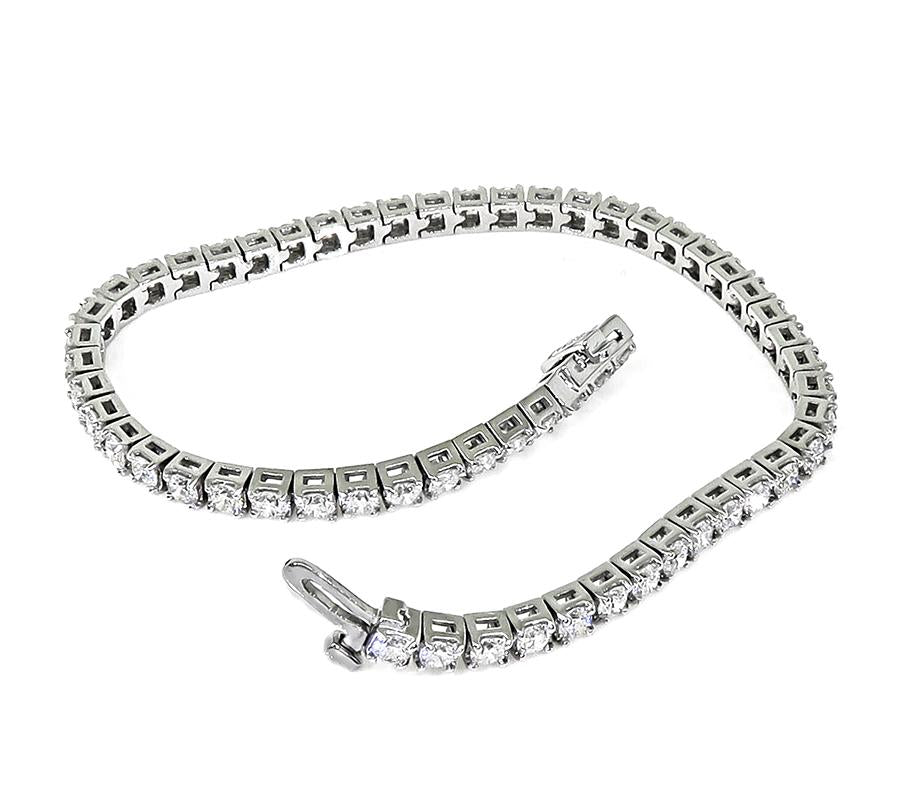 Estate 5.50ct Diamond 14k White Gold Tennis Bracelet