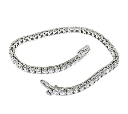 Estate 5.50ct Diamond 14k White Gold Tennis Bracelet