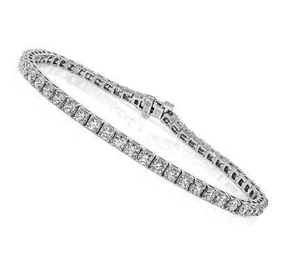 Estate 5.50ct Diamond 14k White Gold Tennis Bracelet