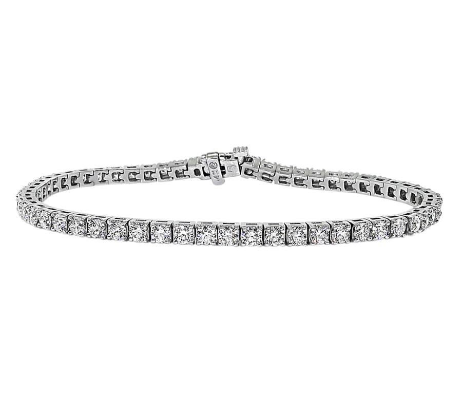 Estate 5.50ct Diamond 14k White Gold Tennis Bracelet