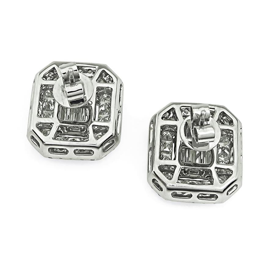 Estate 5.32ct Diamond 14k White Gold Earrings