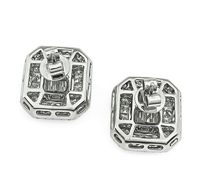 Estate 5.32ct Diamond 14k White Gold Earrings