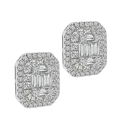 Estate 5.32ct Diamond 14k White Gold Earrings