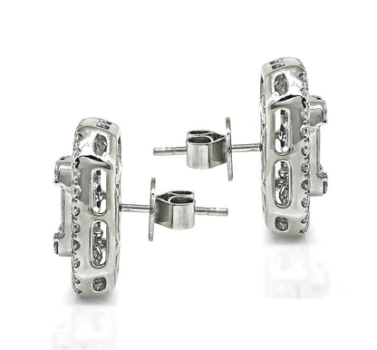 Estate 5.32ct Diamond 14k White Gold Earrings