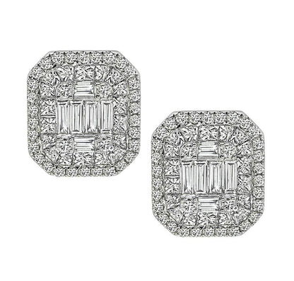 Estate 5.32ct Diamond 14k White Gold Earrings
