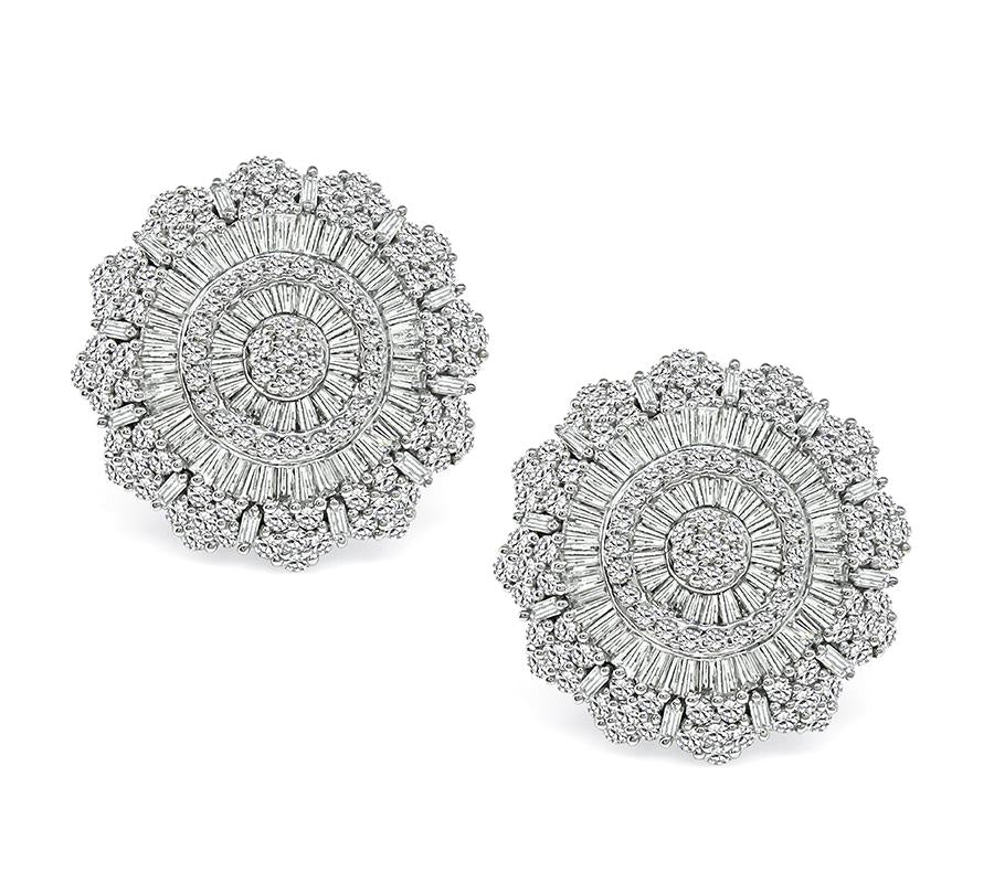 Estate 5.51ct Diamond 14k White Gold Earrings
