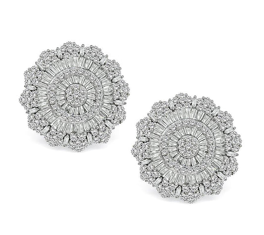 Estate 5.51ct Diamond 14k White Gold Earrings