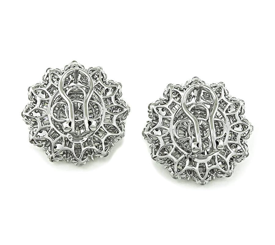 Estate 5.51ct Diamond 14k White Gold Earrings