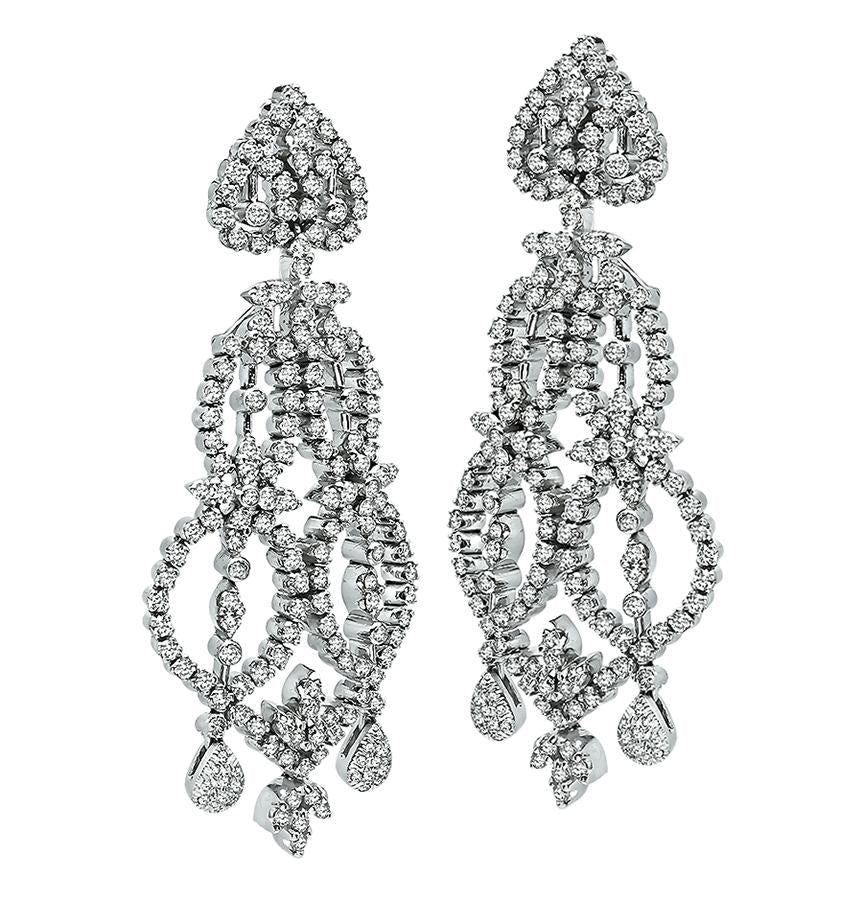 Estate 6.00ct Diamond Gold Chandelier Earrings