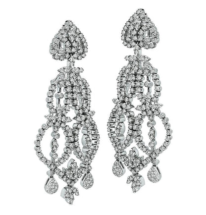 Estate 6.00ct Diamond Gold Chandelier Earrings