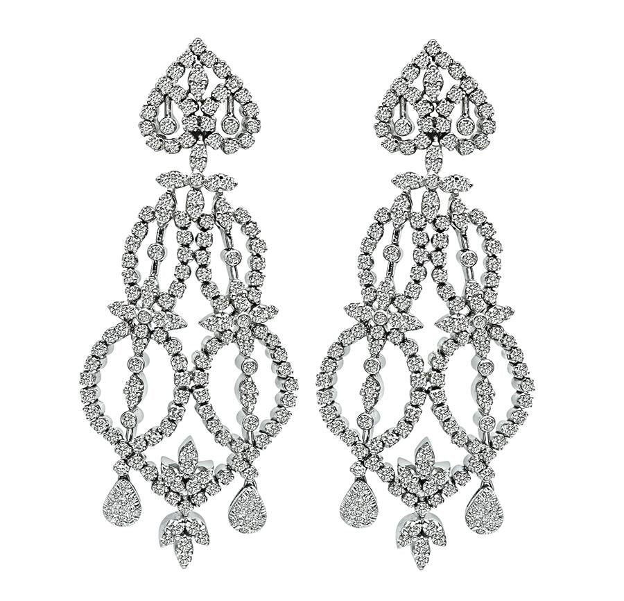 Estate 6.00ct Diamond Gold Chandelier Earrings