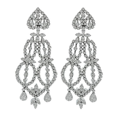 Estate 6.00ct Diamond Gold Chandelier Earrings