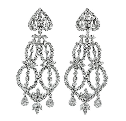 Estate 6.00ct Diamond Gold Chandelier Earrings