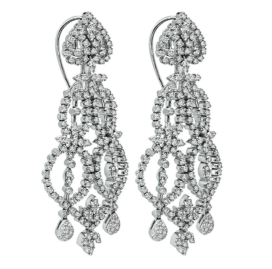 Estate 6.00ct Diamond Gold Chandelier Earrings
