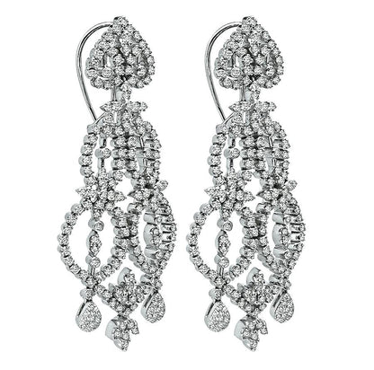 Estate 6.00ct Diamond Gold Chandelier Earrings