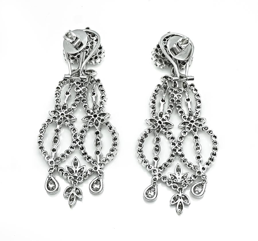 Estate 6.00ct Diamond Gold Chandelier Earrings