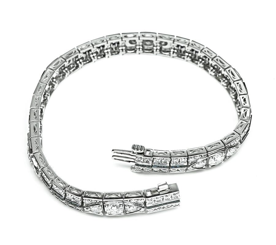Estate 6.23ct Diamond 1.36ct Sapphire Bracelet