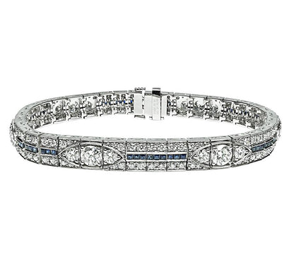 Estate 6.23ct Diamond 1.36ct Sapphire Bracelet