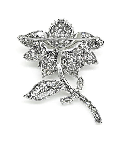 Estate 6.00ct Diamond Platinum Flower Pin