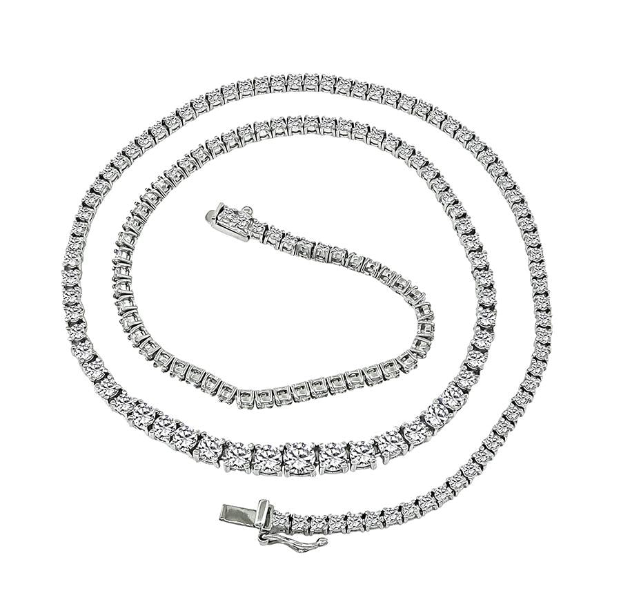 Estate 6.00ct Diamond Platinum Tennis Necklace