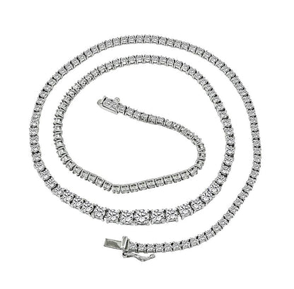 Estate 6.00ct Diamond Platinum Tennis Necklace