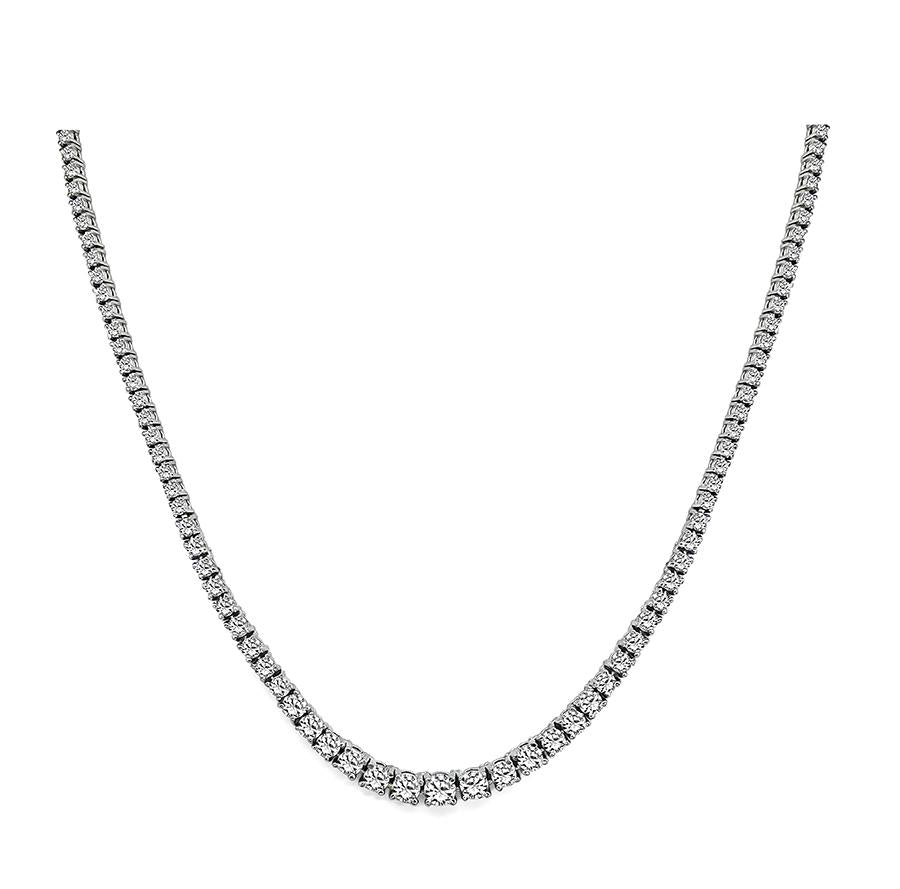 Estate 6.00ct Diamond Platinum Tennis Necklace