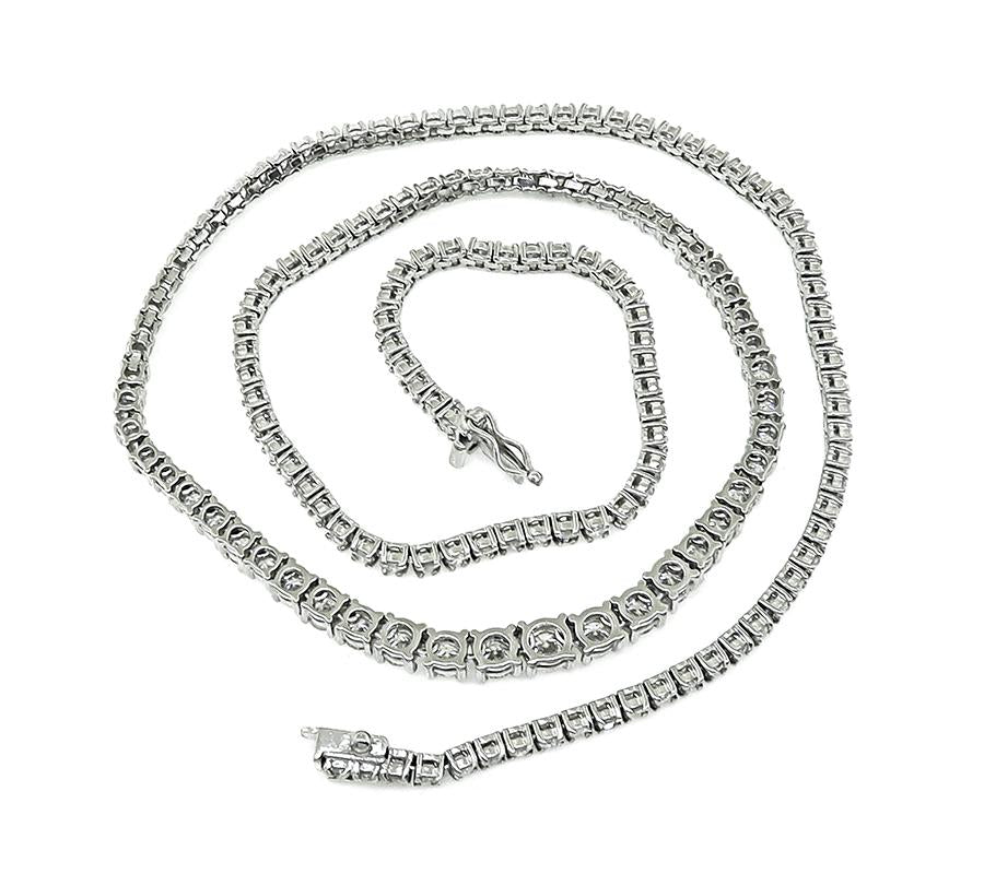 Estate 6.00ct Diamond Platinum Tennis Necklace