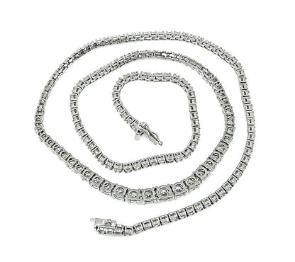 Estate 6.00ct Diamond Platinum Tennis Necklace