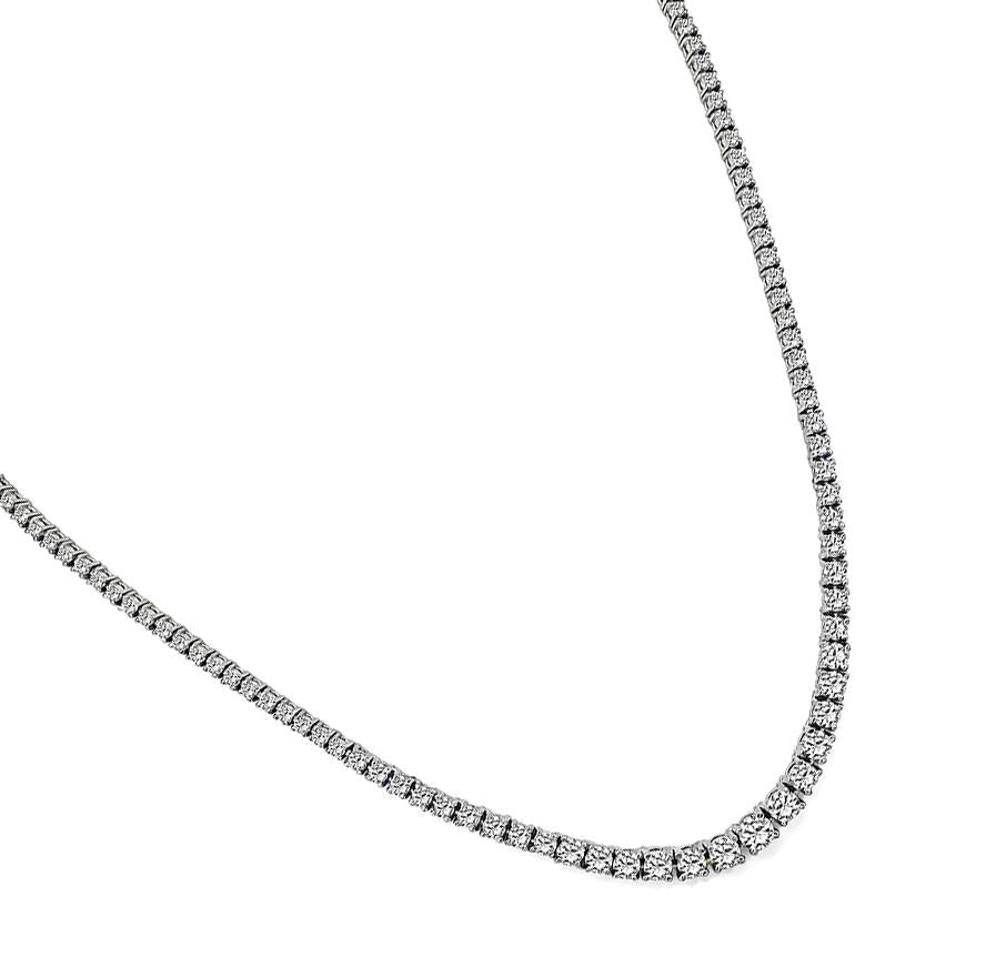 Estate 6.00ct Diamond Platinum Tennis Necklace