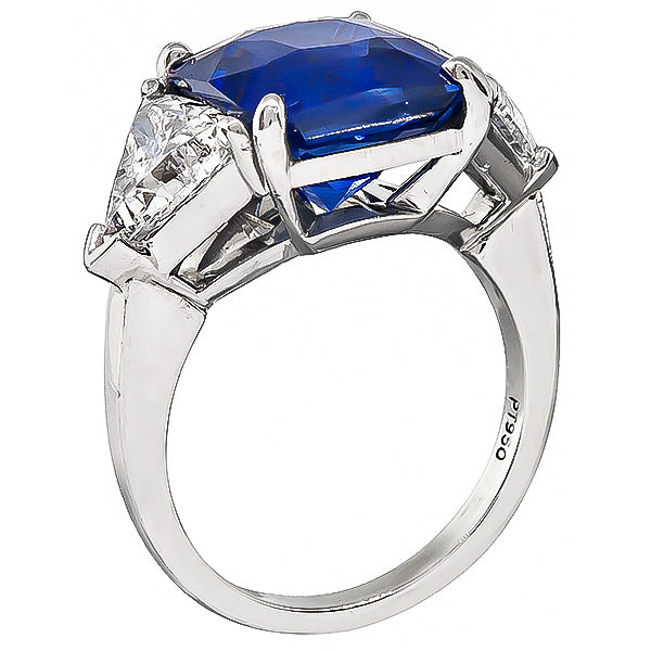 Estate 7.17ct Sapphire 2.07cttw GIA Certified Diamond Engagement Ring