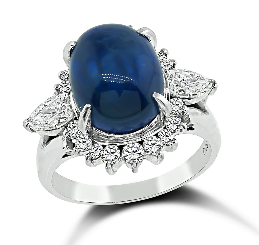 Estate 7.72ct Ceylon Sapphire 1.38ct Diamond Ring
