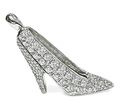 Estate 7.65ct White and Fancy Yellow Diamond Stiletto High Heel Pendant