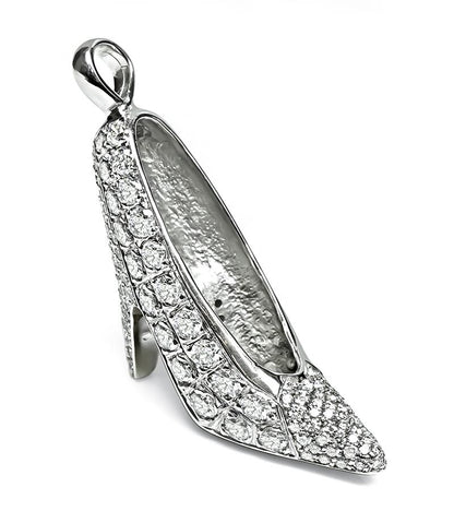 Estate 7.65ct White and Fancy Yellow Diamond Stiletto High Heel Pendant